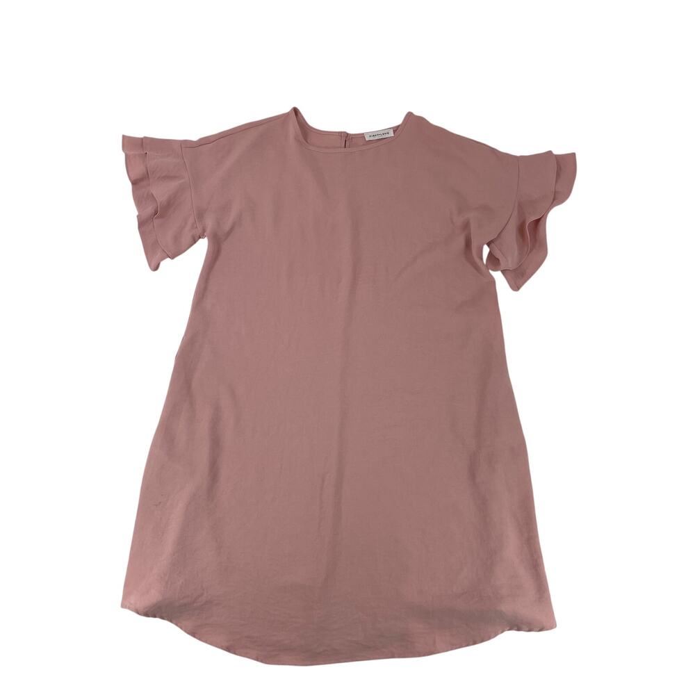 First Love Soft Rose Pink Flutter Sleeve Shift Dress Jersey Women's XL
